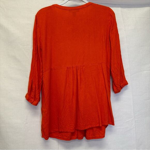 A Pea in the Pod Maternity Tunic Top Large L/G - Boho Embroidered Red Blouse - Picture 4 of 9